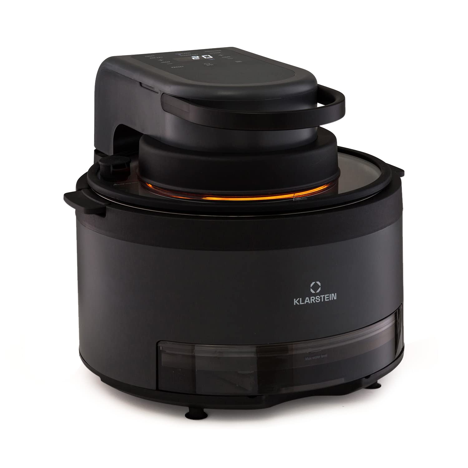 51LNl1kSndL Klarstein Heißluftfritteuse 2-in-1, Airfryer mit Dampffunktion, Heissluftfritteuse zur Schnellaufheizung, Air Fryers mit 6 Programmen, Air Fryer XL, Heißluft-Fritteuse Extra-Zubehör, 5 L, 1250 W - Image 1