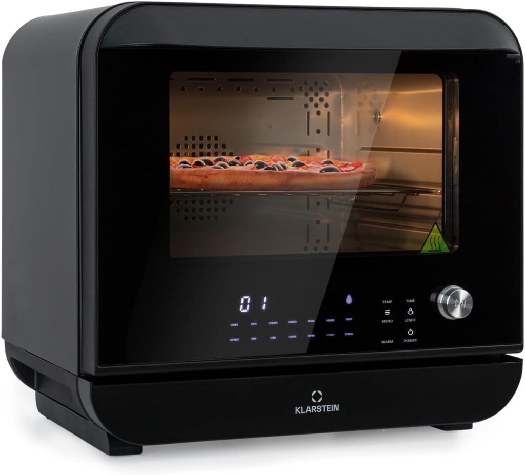Klarstein 18 L Heißluftfritteuse, Airfryer mit Dampf- und Trocknungsfunktion, Schnelle Heissluftfriteuse XXL, Timer, 10 Programme, Air Fryer zum Luftfritieren, 2450W Fritteuse Heissluft ohne Fett