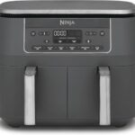 Ninja Dual Zone Digital Air Fritteuse, 2 Schubladen, 7,6 l, 6-in-1, verwendet kein Öl, Air Fry, Max Crisp, Braten, Backen, Aufwärmen, Dehydrieren, antihaftbeschichtet, spülmaschinenfeste Körbe, Gun
