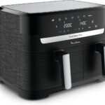 Moulinex Dual Easy Fry 8,3 L - Dual Air Fritteuse, Energieeinsparung bis zu 70%, Fassungsvermögen von 5,2 l und 3,1 l, 7 Programme, knusprige Ergebnisse, spülmaschinenfest, digitales Rezeptbuch,