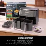 Ninja Dual Zone Digital Air Fritteuse, 2 Schubladen, 7,6 l, 6-in-1, verwendet kein Öl, Air Fry, Max Crisp, Braten, Backen, Aufwärmen, Dehydrieren, antihaftbeschichtet, spülmaschinenfeste Körbe, Gun - Image 7