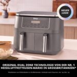 Ninja Dual Zone Digital Air Fritteuse, 2 Schubladen, 7,6 l, 6-in-1, verwendet kein Öl, Air Fry, Max Crisp, Braten, Backen, Aufwärmen, Dehydrieren, antihaftbeschichtet, spülmaschinenfeste Körbe, Gun - Image 2