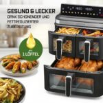 GOURMETmaxx FryUp3 Vertikale Heißluftfritteuse 3 Kammern | Airfryer XXL mit 3 Grillracks & 3 Sichtfenstern | Heissluftfritteuse XXL - 17 L | Air Fryer Frittesue ohne Öl | Heißluftfriteuse Touchdisplay - Image 12