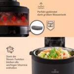 Klarstein Heißluftfritteuse 2-in-1, Airfryer mit Dampffunktion, Heissluftfritteuse zur Schnellaufheizung, Air Fryers mit 6 Programmen, Air Fryer XL, Heißluft-Fritteuse Extra-Zubehör, 5 L, 1250 W - Image 2
