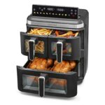 GOURMETmaxx FryUp3 Vertikale Heißluftfritteuse 3 Kammern | Airfryer XXL mit 3 Grillracks & 3 Sichtfenstern | Heissluftfritteuse XXL - 17 L | Air Fryer Frittesue ohne Öl | Heißluftfriteuse Touchdisplay