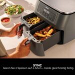 Ninja Dual Zone Digital Air Fritteuse, 2 Schubladen, 7,6 l, 6-in-1, verwendet kein Öl, Air Fry, Max Crisp, Braten, Backen, Aufwärmen, Dehydrieren, antihaftbeschichtet, spülmaschinenfeste Körbe, Gun - Image 3