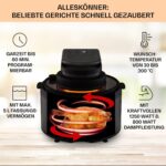 Klarstein Heißluftfritteuse 2-in-1, Airfryer mit Dampffunktion, Heissluftfritteuse zur Schnellaufheizung, Air Fryers mit 6 Programmen, Air Fryer XL, Heißluft-Fritteuse Extra-Zubehör, 5 L, 1250 W - Image 3