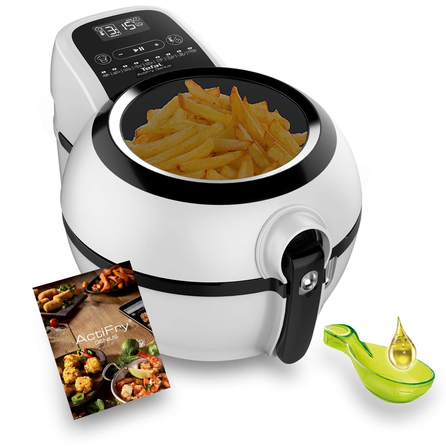 71uXbDlnkaL Tefal Actifry Genius Snaking FZ761015 Fritteuse ohne Öl, 1,2 kg, mit 9 Automatikprogrammen und Snackzubehör, intuitives Touchpad und Rezeptbuch, spülmaschinenfest, schwarz - Image 1