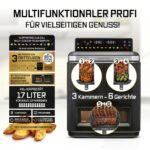 GOURMETmaxx FryUp3 Vertikale Heißluftfritteuse 3 Kammern | Airfryer XXL mit 3 Grillracks & 3 Sichtfenstern | Heissluftfritteuse XXL - 17 L | Air Fryer Frittesue ohne Öl | Heißluftfriteuse Touchdisplay - Image 3