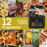 GOURMETmaxx FryUp3 Vertikale Heißluftfritteuse 3 Kammern | Airfryer XXL mit 3 Grillracks & 3 Sichtfenstern | Heissluftfritteuse XXL - 17 L | Air Fryer Frittesue ohne Öl | Heißluftfriteuse Touchdisplay - Image 13