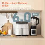 COSORI Turbo Blaze Luftfritteuse, 6 l, Air Fryer, 46% schneller, mit DC-Motor, 9-in-1-Öl-Fritteuse mit 117 Kochrezepten, spülmaschinenfest, Frittieren, Backen, Braten, Trocknen, Weiß - Image 6