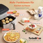 COSORI Turbo Blaze Luftfritteuse, 6 l, Air Fryer, 46% schneller, mit DC-Motor, 9-in-1-Öl-Fritteuse mit 117 Kochrezepten, spülmaschinenfest, Frittieren, Backen, Braten, Trocknen, Weiß - Image 3