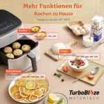 COSORI Turbo Blaze Luftfritteuse, 6 l, Air Fryer, 46% schneller, mit DC-Motor, 9-in-1-Öl-Fritteuse mit 117 Kochrezepten, spülmaschinenfest, Frittieren, Backen, Braten, Trocknen, Weiß