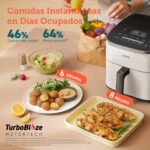 COSORI Turbo Blaze Luftfritteuse, 6 l, Air Fryer, 46% schneller, mit DC-Motor, 9-in-1-Öl-Fritteuse mit 117 Kochrezepten, spülmaschinenfest, Frittieren, Backen, Braten, Trocknen, Weiß - Image 4
